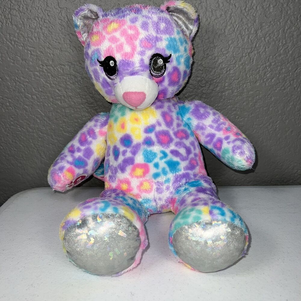 Build A Bear Rainbow Friends Leopard Pastel Sparkle Leopard Cat Stuffed Animal